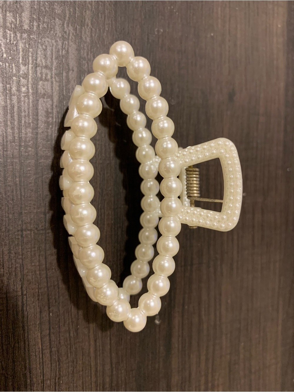 Pearl-Effect White Hair Claw Clip - Women Accessories